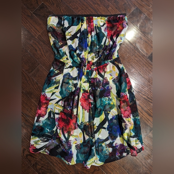 Rachel Rachel Roy Strapless Floral Mini Dress sz M - Picture 8 of 8